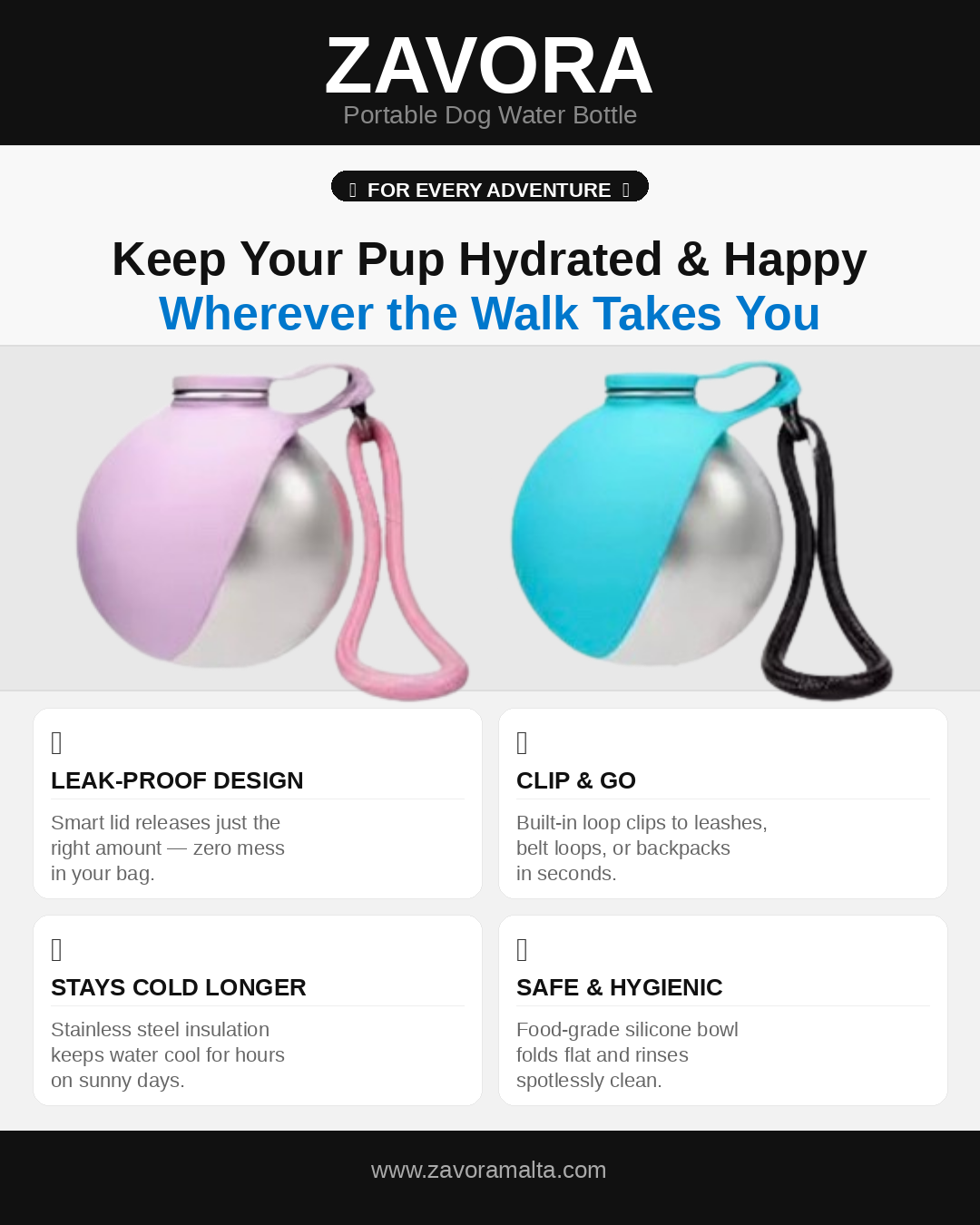 Portable Dog Water Bottle